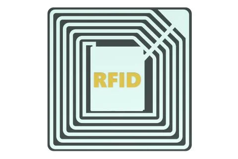 RFID tag, 3D rendering Stock Illustration