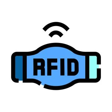 Rfid tag icon identifying wireless communication technology 스톡 일러스트