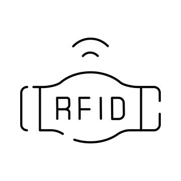 Rfid tag identification icon wireless data technology Stock Illustration