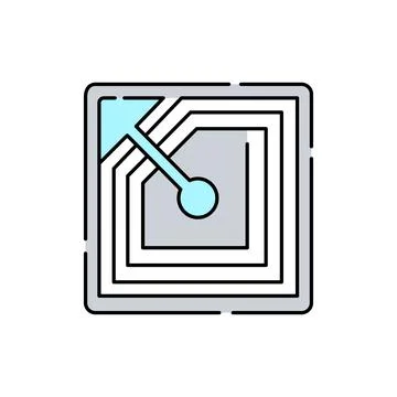 RFID tag olor line icon. Pictogram for web page, mobile app, promo. Stock Illustration