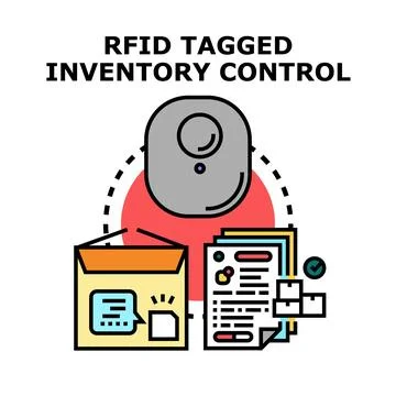 Rfid tagging optimizing inventory control and management processes Ilustración de archivo