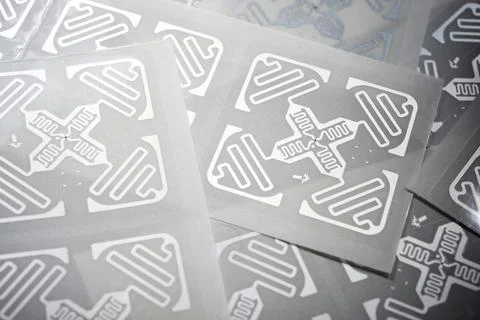 Rfid tags close up Foto stock