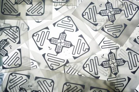 Rfid tags close up Foto stock