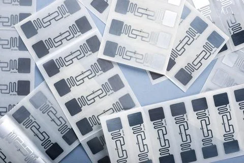 Rfid tags close up Foto stock