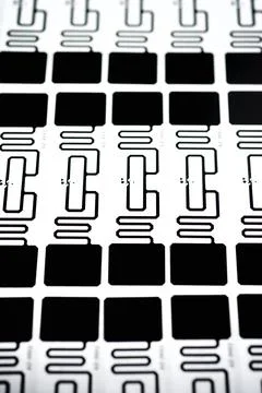 Rfid tags close up on a table 写真素材