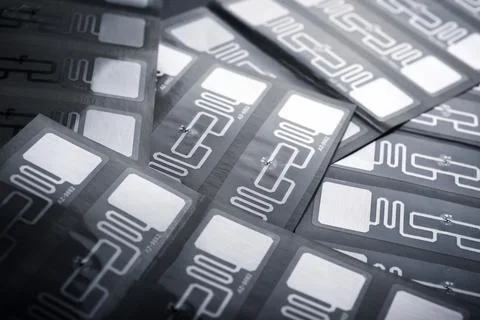 Rfid tags close up on a table 写真素材