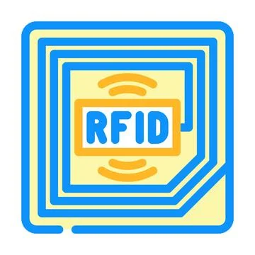 Rfid tracking autonomous delivery color icon vector illustration Stock Illustration