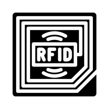Rfid tracking autonomous delivery glyph icon vector illustration Stock Illustration