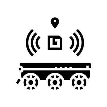 Rfid tracking autonomous delivery glyph icon vector illustration 스톡 일러스트