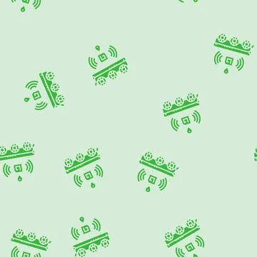 Rfid tracking autonomous delivery glyph seamless pattern Stock Illustration