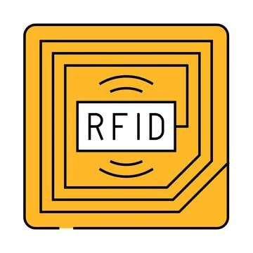 Rfid tracking autonomous delivery icon color illustration Stock Illustration