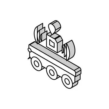 Rfid tracking autonomous delivery isometric icon vector illustration イラスト素材