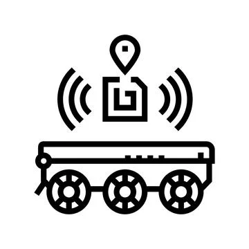 Rfid tracking autonomous delivery line icon vector illustration 스톡 일러스트