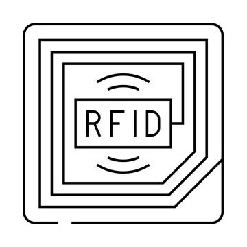 Rfid tracking autonomous delivery line icon vector illustration Stock Illustration