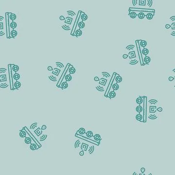 Rfid tracking autonomous delivery line seamless pattern Illustrazione stock