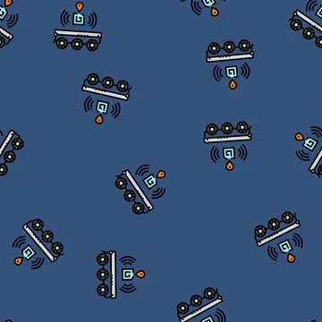 Rfid tracking autonomous delivery vector seamless pattern イラスト素材