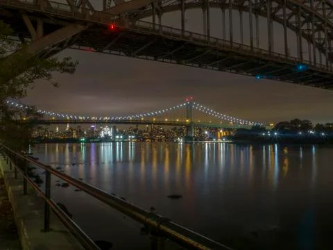 RFK Bridge at Night 写真素材