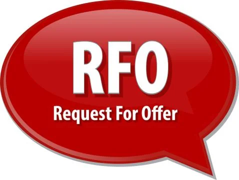 RFO acronym word speech bubble illustration Stock Illustration