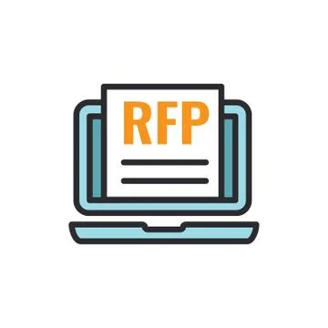 RFP Icon - request for proposal concept / idea 스톡 일러스트