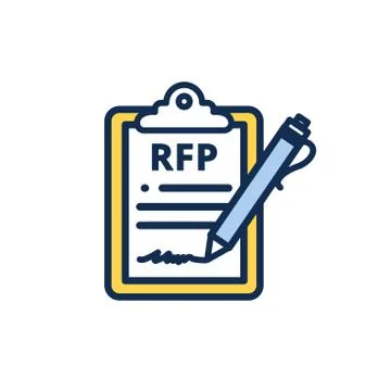 RFP Icon - request for proposal concept / idea 스톡 일러스트
