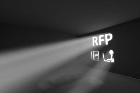 RFP rays volume light concept 3d illustration Stock Illustration
