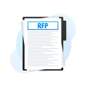 RFP - request for proposal Document, contract. Vector illustration. Illustrazione stock