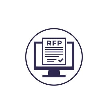 RFP, request for proposal icon on white Stock Illustration