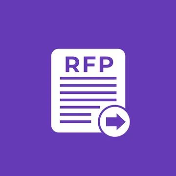 RFP, send request for a proposal icon Stock Illustration