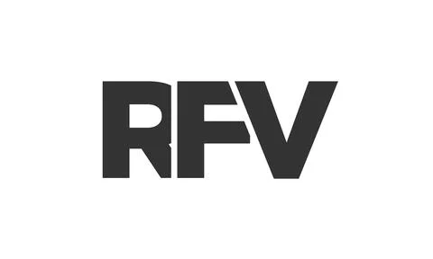 RFV logo design template with strong and modern bold text. Initial based ve.. Stock Illustration