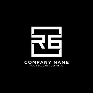 RG initial logo inspirations, square logo template, clean and clever logo vec Stock Illustration
