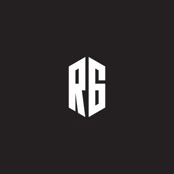 RG Logo monogram with hexagon shape style design template Stock Illustration