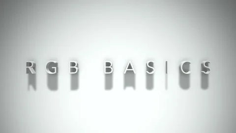 Rgb basics 3D title animation with shadows on a white background Stock Footage 297672427