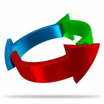 RGB circle of arrows Stock Illustration