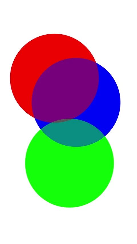 RGB Circles on White Background (Vertical) Stock Footage 308070378