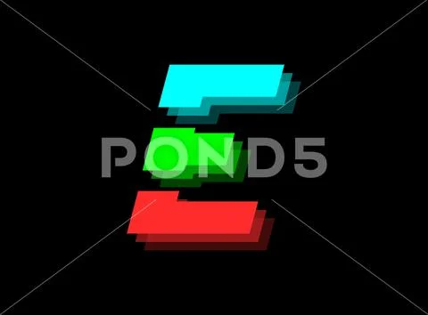 Rgb color font logo, E letter vector desing.Dynamic split red, green ...