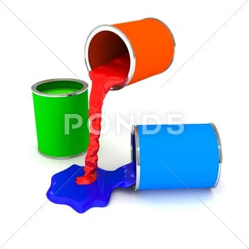 Rgb color paint can over white Stock Illustration