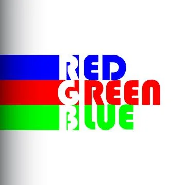 Rgb concept with confused Stock Illustration