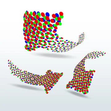 Rgb dotted arrows Stock Illustration