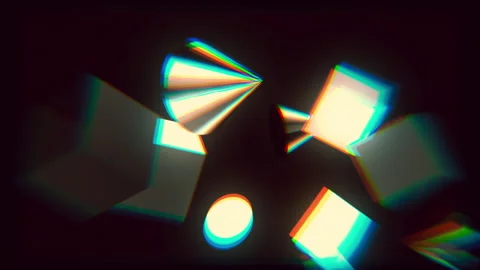 RGB Glitch Geometric Loop Stock Footage 308144990