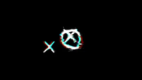 RGB Glitch X Mark Inside Circle with Digital Distortion Futuristic Grunge Stock Footage 329060698