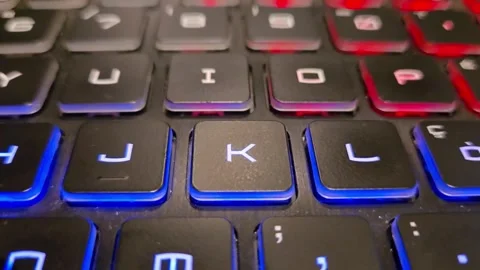 RGB keyboard JKL Stock Footage 289746922