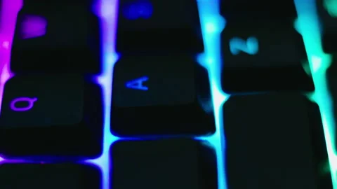 RGB keyboard in macro shoot. Stock Footage 146164574