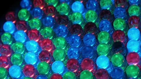 RGB LED Lights Grid Pattern Stock Footage 296109325