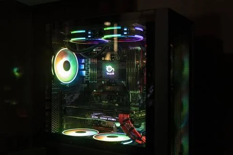  RGB Lights of Computer Cooling Fan Los Angeles, United States 24 septembe... Stock Photos