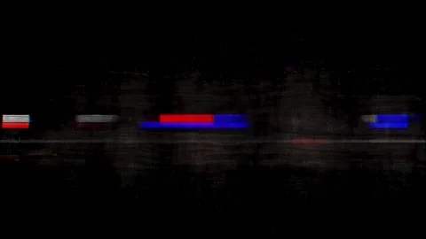 RGB television error bars with analog glitch distortion, retro broadcast Vidéo 335173387