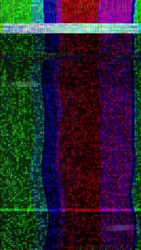RGB Television Static Bars Glitch Retro television style color bars with heavy Stock Footage 333910196