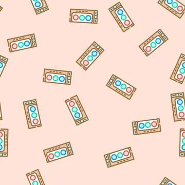 Rgb tower gaming pc vector seamless pattern Stockillustratie