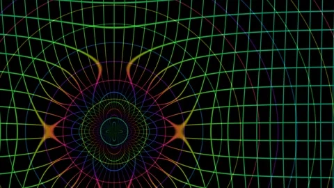 Rgb wireframe distortion background shows vibrant lines in Видео 341772542