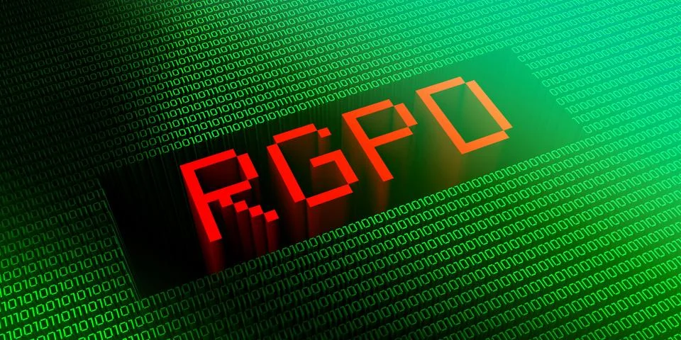 RGPD - binary code concept - 3D illustration イラスト素材