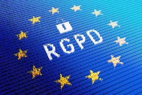 RGPD/ GDPR - General Data Protection Regulation concept - 3D illustration Ilustración de archivo